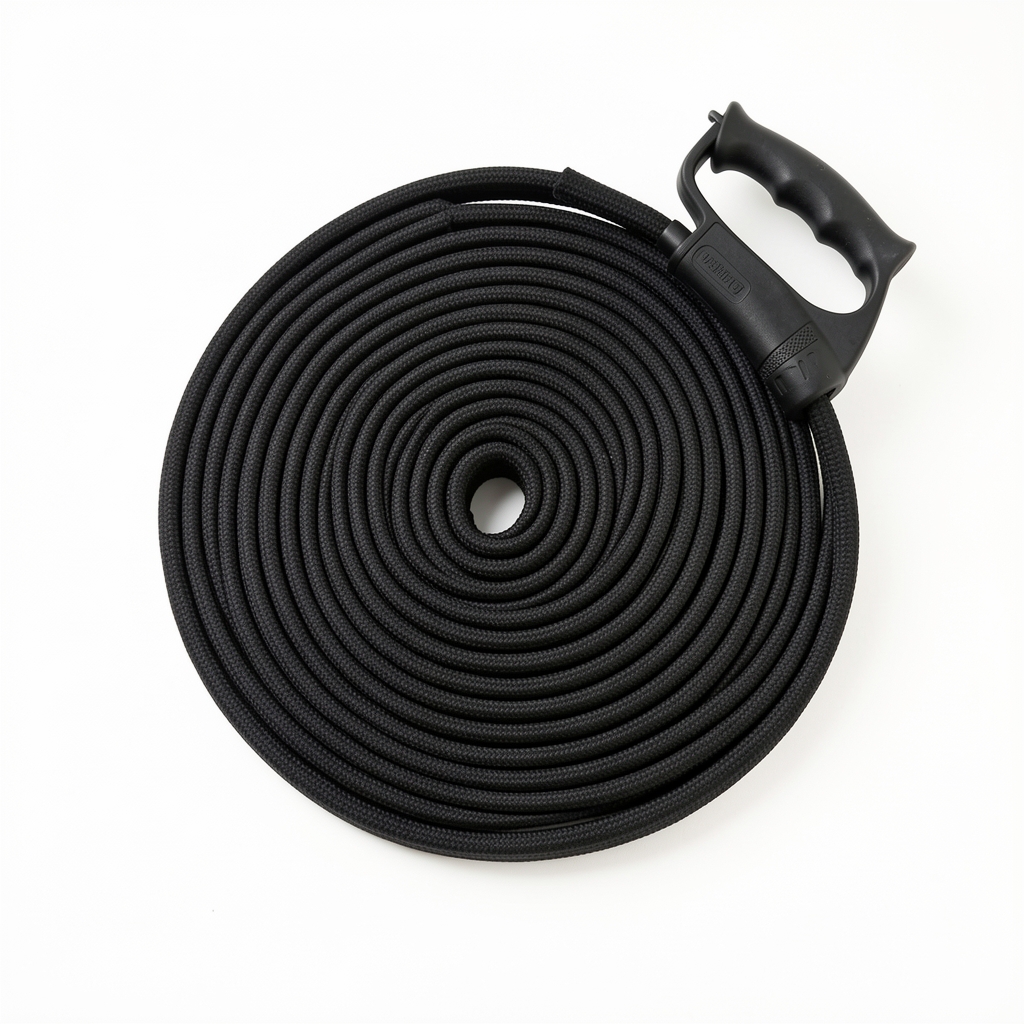 Correa retráctil de 5 metros color negro para perros de hasta 30kg con mango ergonómico y freno de seguridad
