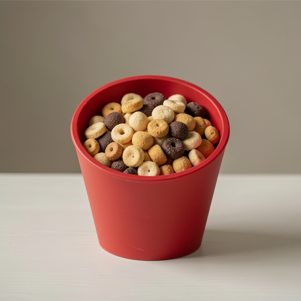 Juguete Kong rojo de caucho natural resistente para perros de talla grande con forma de cono relleno de snacks